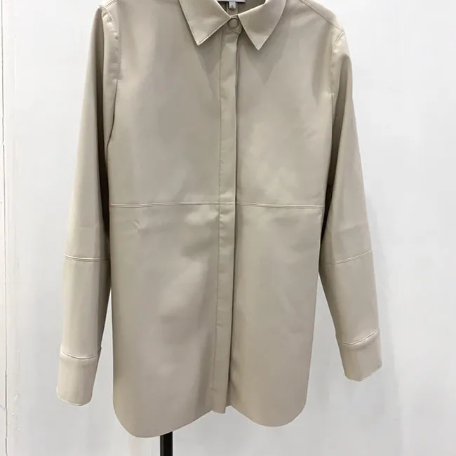 Женская Асимметричная блузка из искусственной кожи модная однобортная с