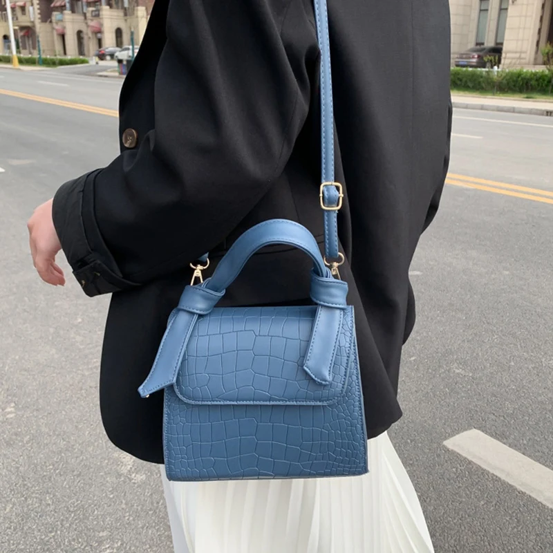 

New Fashion Ins Women'S Handbag Pu Leather Small Square Bag Lightweight Wild Shoulder Bag Messenger Bag