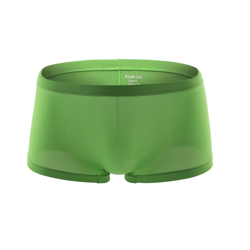 6PCS Boxers Seamless Panties Men Sexy Solid Ice-silk Nylon Underpants Breathable Underwear Calzoncillo Hombre Underpants