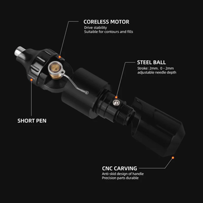 Original short Tattoo Machine Pen Direct Drive flat Motor Gun Ergonomics Comfort Feeling less hand fatigue | Красота и здоровье