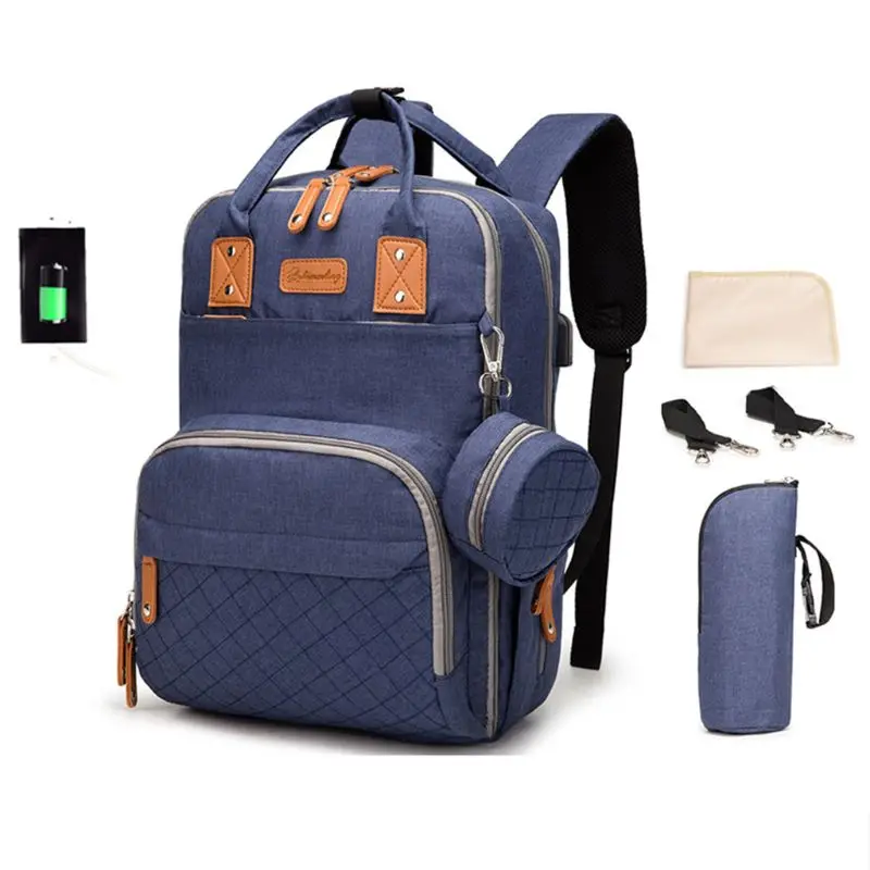 

Baby Diaper Backback Large Capacity Mummy Nappy Bag Multifunctional Daypack with Pacifier Holder Changing Pad Stroller