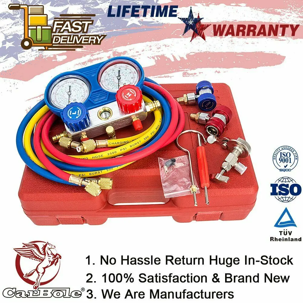 Комплект хладагента R134a A/C манометр насоса воздушный фреон комплект вакуумной