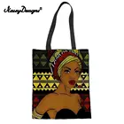 Модные льняные сумки-тоут, женские черные художественные африканские сумки с принтом для покупок, дамские складные сумки-шопперы для женщин, Эко сумка, Прямая поставка