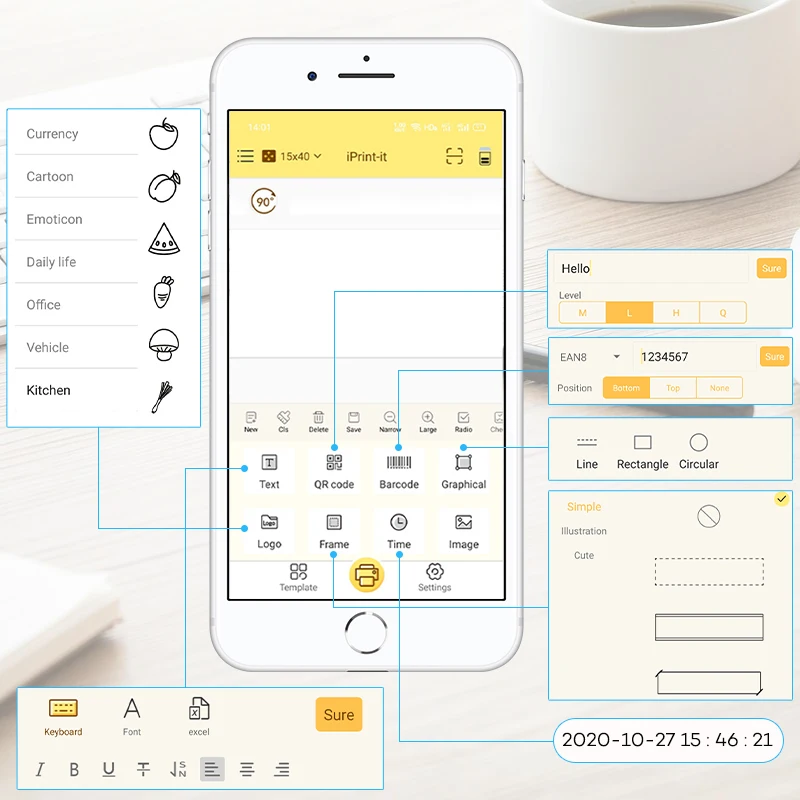 Портативный термопринтер для этикеток цена цветная наклейка учетной записи