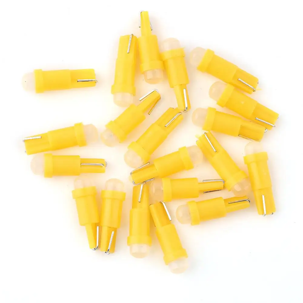 

5 Colors High Efficiency and Energy Saving 20PCS T5 12V Ceramic Dashboard Gauge Auto Car Vehicle COB Wedge Light Lamp