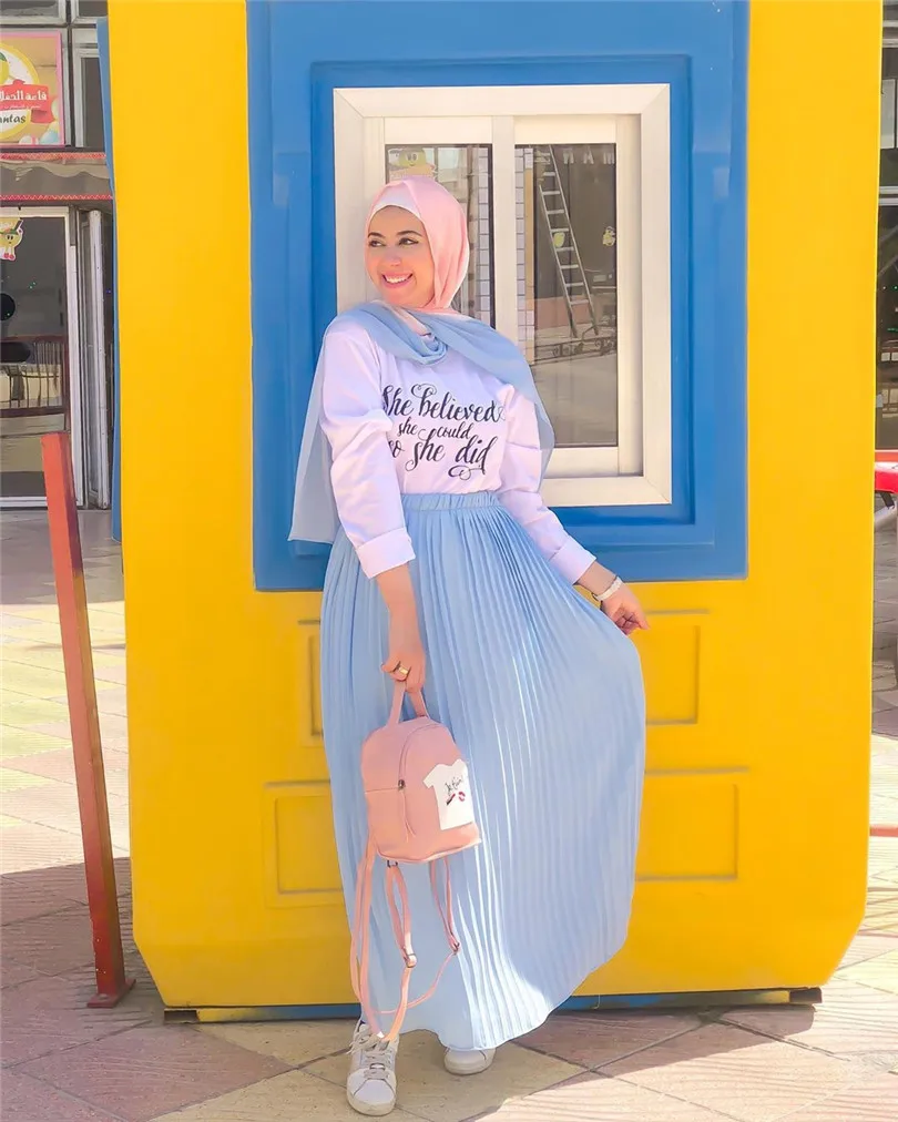 Элегантная женская плиссированная фатиновая юбка с высокой талией абайя Длинная