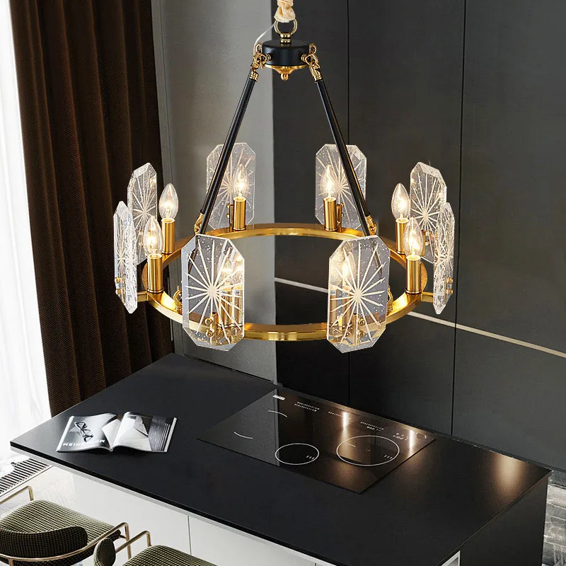 

Luxury Crystal Lighting Round Led Chandelier Bedroom Dining Room Hanging Lustres De Crystal Light Fixture Living Room Chandelie