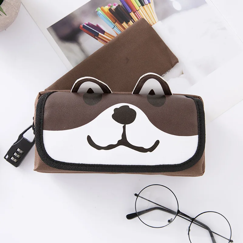 

Password lock cute Pencil cases Cartoons dog Stationery bag School Pencil case for children pen case student boys pen bag gifts