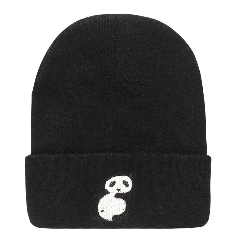 Panda embroidery knit hat fashion hip hop animal wool trend Harajuku outdoor warm | Аксессуары для одежды
