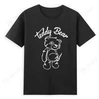 cute bear t shirt fashion cotton mens shirt black bear kawaii woman short sleeved fashion bear pattern t shirt