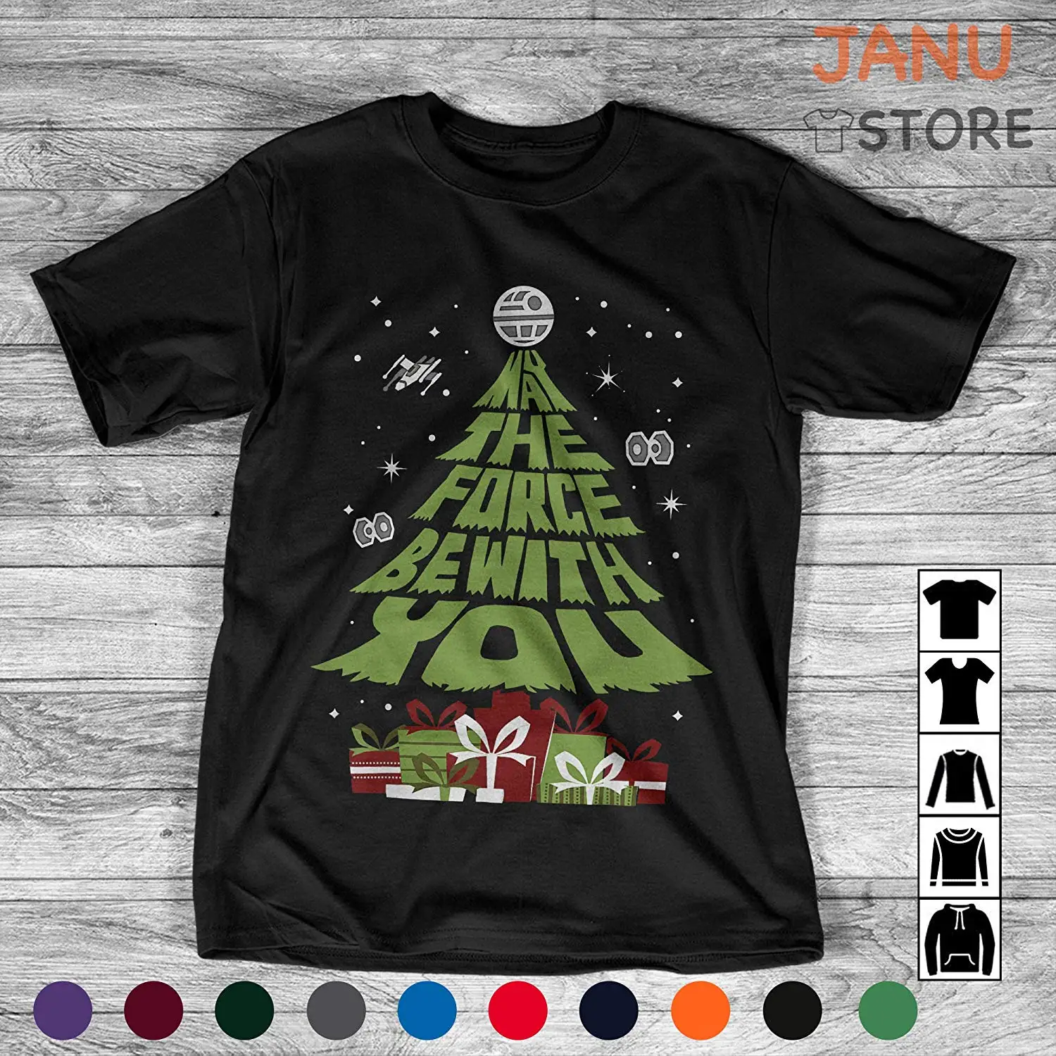 Звездные войны рубашка может сила быть с вами Рождественская елка футболка
