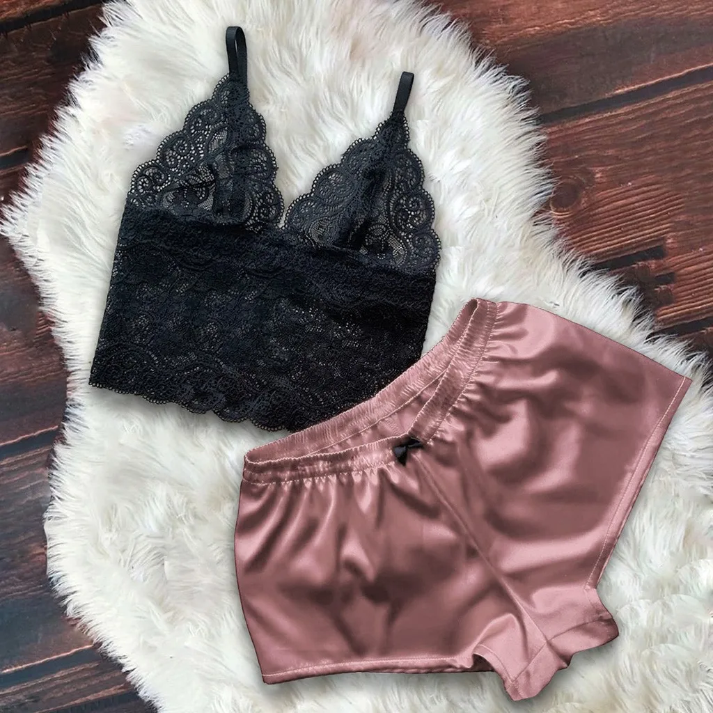 Женская пижама сексуальный кружевной пижамный комплект женская одежда для сна