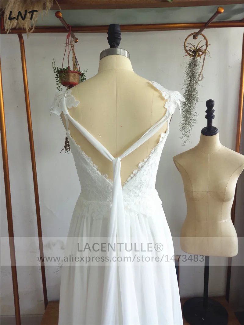 Реальные фотографии свадебные платья с v-образным вырезом шифоновые кружевные