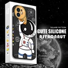 Креативный мультяшный чехол для телефона астронавт планета для iPhone 13 12 11Pro Max XS Max XR X 8 7 Plus, жидкий силиконовый мягкий милый чехол-накладка