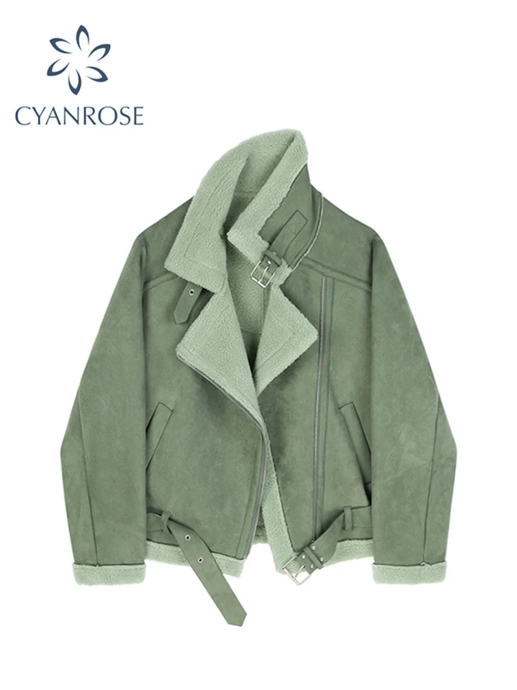 Женская меховая куртка с поясом и молнией свободная теплая зимняя винтажная