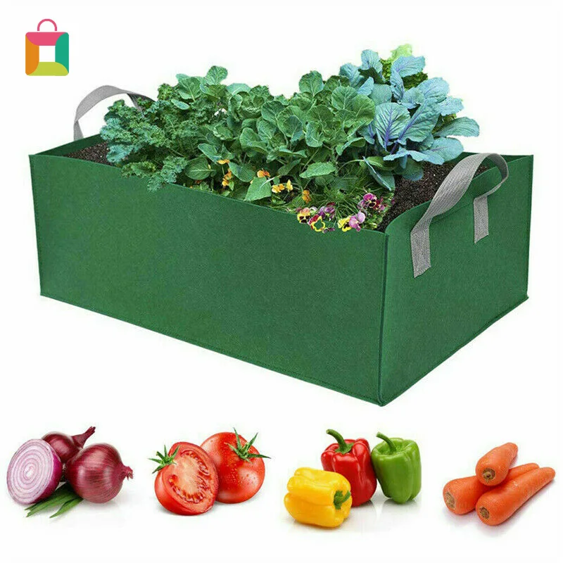 

1PC Square Fabric Grow Bag Pot Bags Garden Planting Bag Vegetable Planting Bag Planter Pot With Handles For Plants NEW