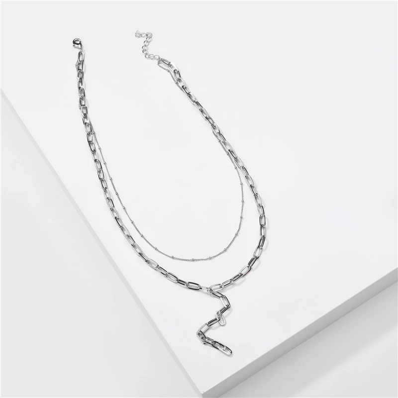 

Joolim High End Layered Link Chain Necklace Trendy Necklace Costume Jewelry
