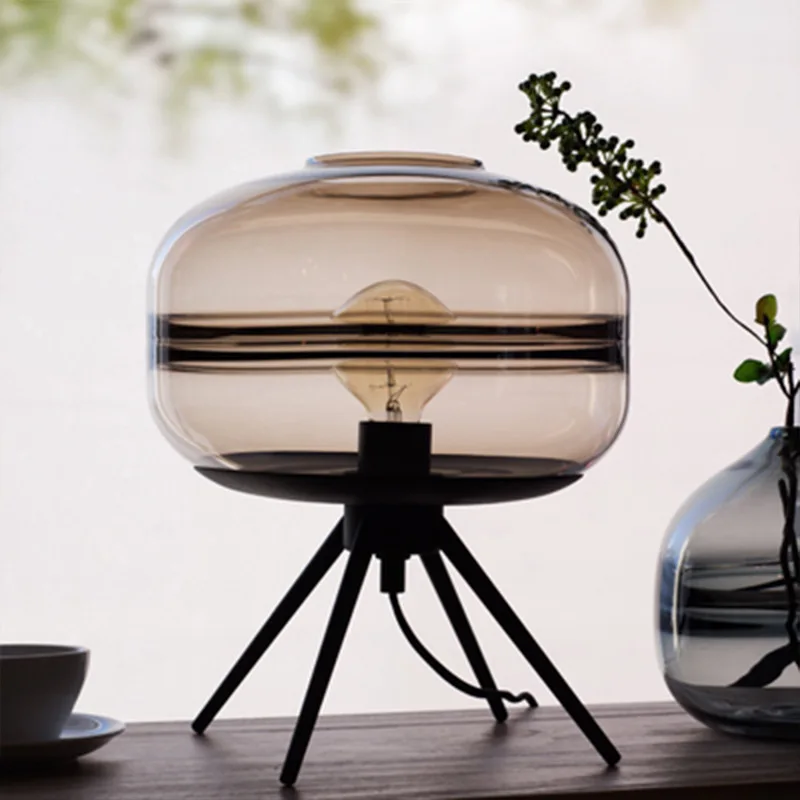 American Modern Living Room Art Decoration Lamp Bedroom Bedside Table Lights Creative Handwork Clear Glass | Лампы и освещение