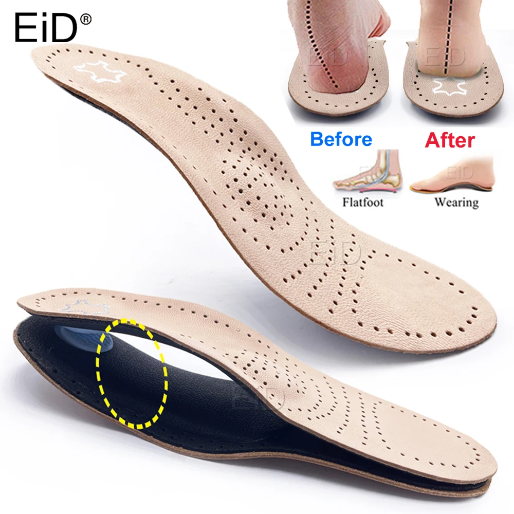 

EiD Best Leather orthotic insole for Arch Support Shoes Insert Pad orthopedic Shoes Insole for feet plantar fasciiti Woman Men