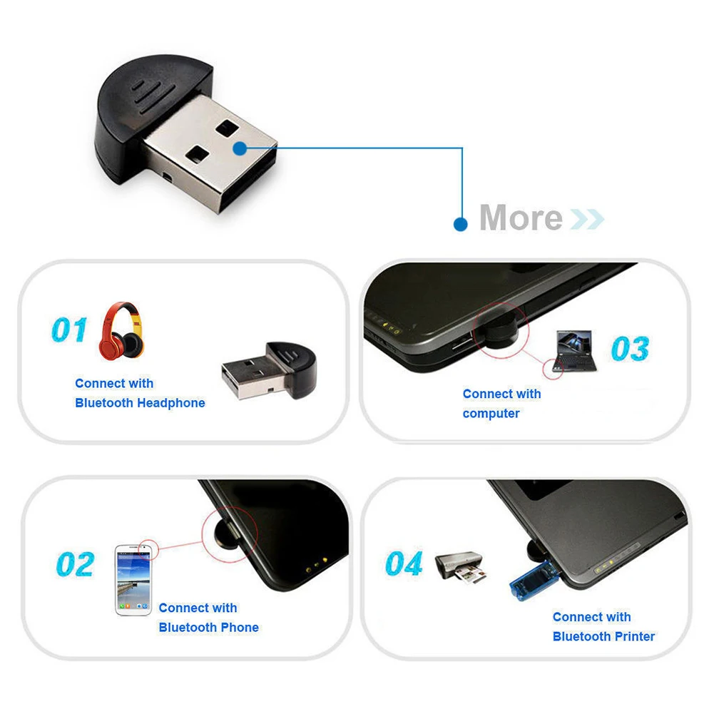 Мини USB Bluetooth V2.0 адаптер беспроводной приемник для ПК ноутбука