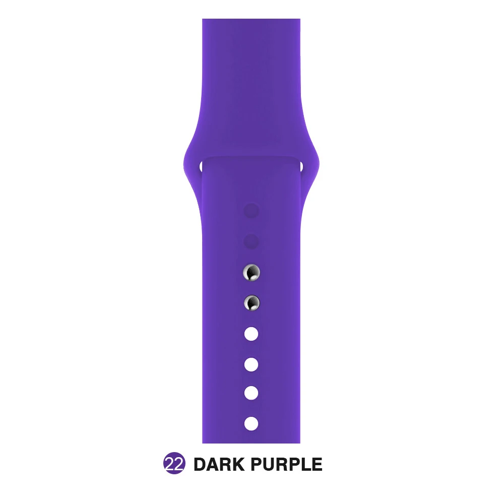 Deep purple Мягкий силиконовый сменный спортивный ремешок для Apple Watch версии 4, 3, 2, 1, 42 мм, 38 мм, браслет на запястье, ремешок для iWatch 4, 40 мм, 44 мм, спортивный - Цвет ремешка: Deep purple