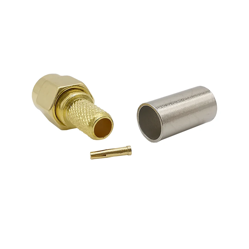 ALLiSHOP RP SMA штекер (внутреннее отверстие) RF коаксиальный разъем обжимной для RG58 RG142