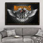 Постеры-эполеты с изображением французских мотоциклов и черепов, печать на холсте, картина для гостиной, коридора, эстетический Декор