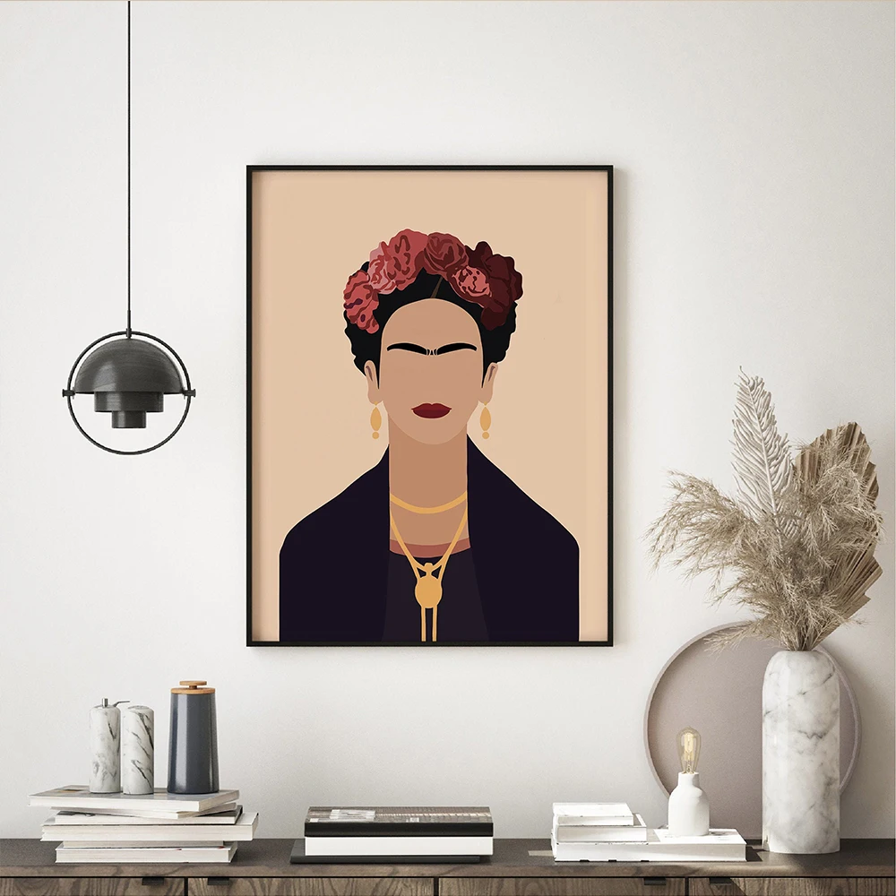 

Плакат Фрида Кало, Картина на холсте феминизма, девушка сила, Минималистичная Настенная картина в стиле бохо, Современный домашний декор