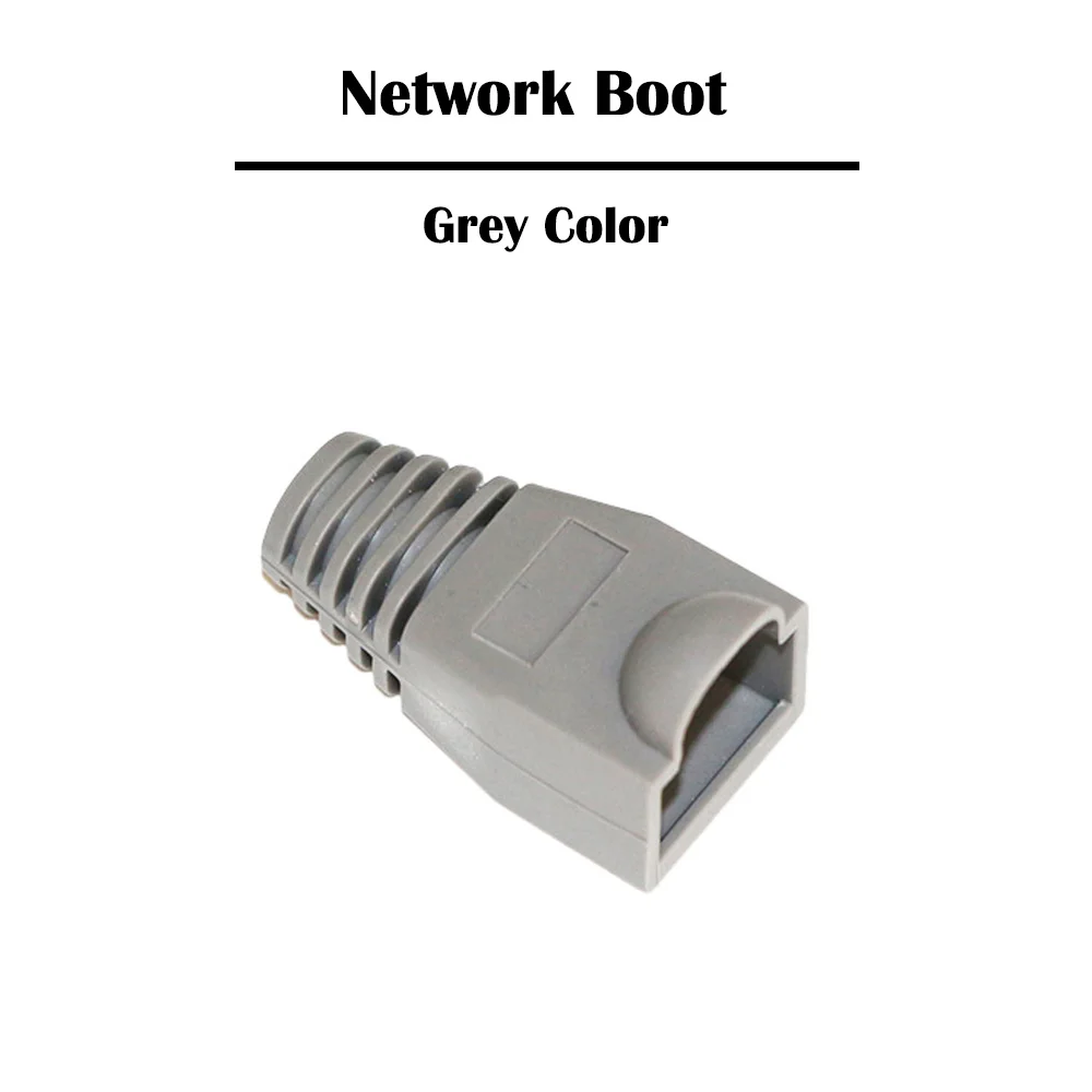 

100 Pieces 6.0mm Light Grey UTP/FTP Cat 5e Network Cable Strain Relief Boots RJ45 Plug Cap Ethernet Connector Cover
