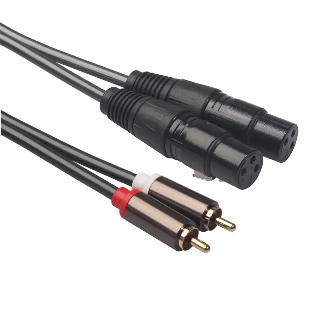 Lballist 1 5 m Dual XLR для женщин 2RCA мужской OFC AUX аудио экранированный кабель усилителя