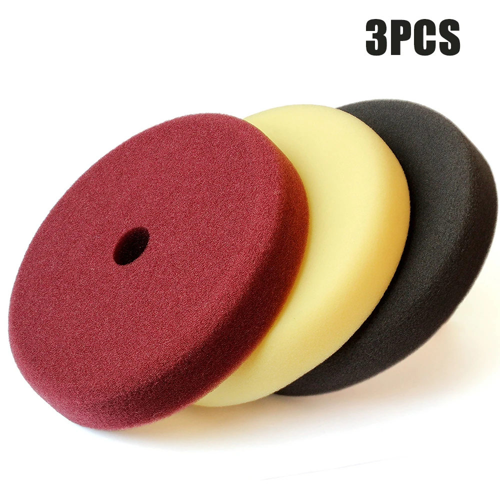 

3Pieces 7 Inch Buffing Pad Set Wave Sponge Polishing Pad Kit For Car Polisher Pads Wheel M14 Drill Adaptor Polisher Tools