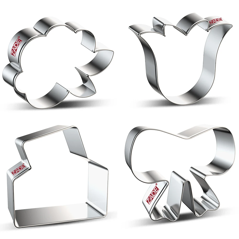 Резак для печенья ZADE на день матери бант конверт цветок бисквит гвоздики/резак