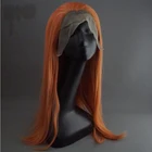 Предварительно выплетенный имбирный оранжевый мягкий парик 13*4 на сетке спереди Синтетические шелковистые прямые парики с детскими волосами без клея