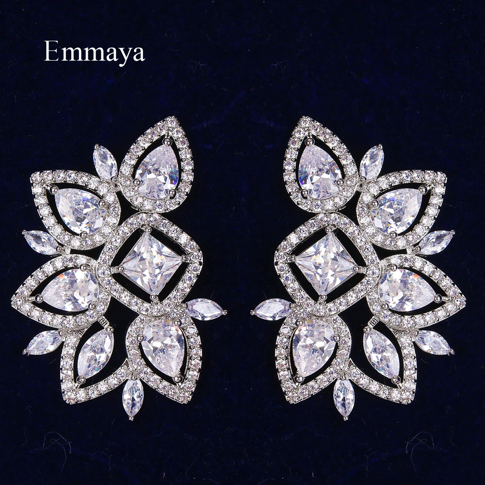 

Emmaya New Fashion Fascinating Design Geometry Shape For Women Elegant Earring With AAA Zirconia Modern Jewelry Wedding party