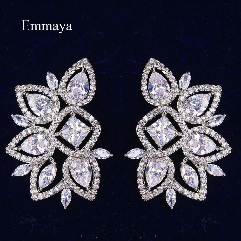Emmaya New Fashion Fascinating Design Geometry Shape For Women Elegant Earring With AAA Zirconia Modern Jewelry Wedding party | Украшения и