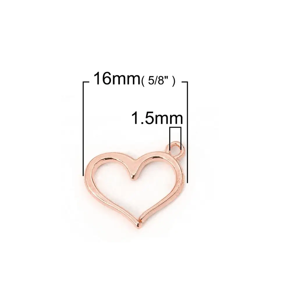 DoreenBeads модные подвески из сплавов на основе цинка в форме сердца серебряного