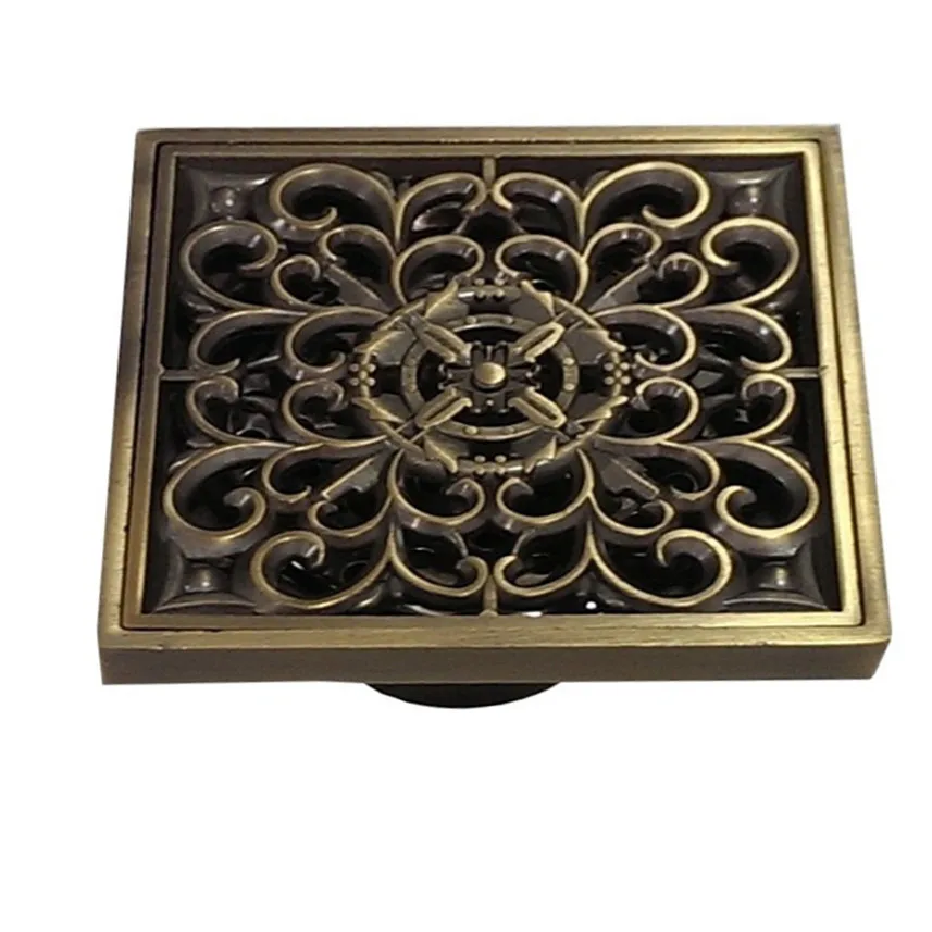 САНАКС Трап под старую бронзу с декором 100х100 вертикальный сухим затвором воды -