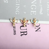 10pcslot fashion christmas angel charms for jewelry making gift enamel gold color tone diy handmade jewelry accessories