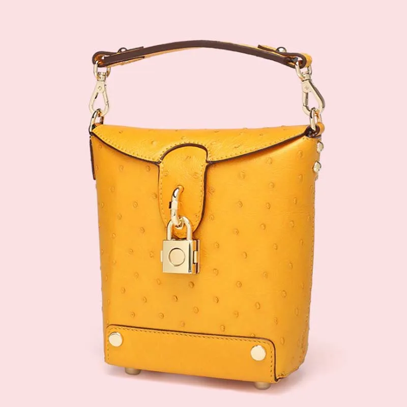 Женская сумка из кожи страуса dae на одно плечо в южноафриканском стиле мини ведро