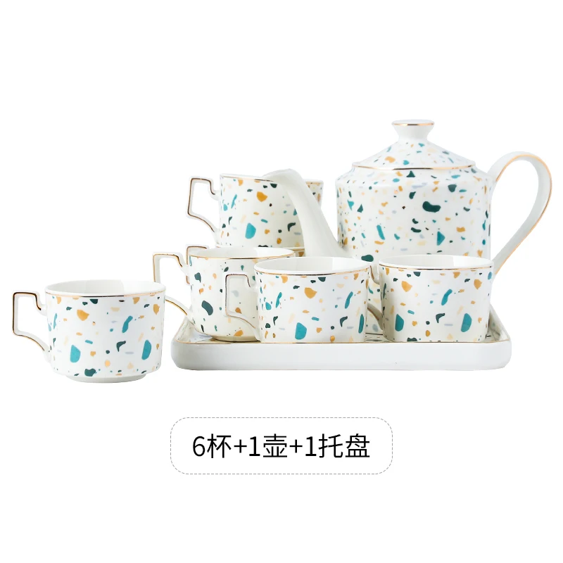 

Decor Creative Coffee Cup With Saucer Tray Luxury Tea Cup Holder European Style Gold Rim Tazas De Cafe Family Drinkware SX50SX