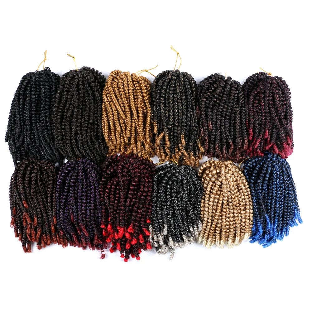 

Afro Spring Twist Braiding Hair Extensions Ombre Twists Braids Hair for Black Women Jamaican Bounce Curl Synthetic Crochet Hair