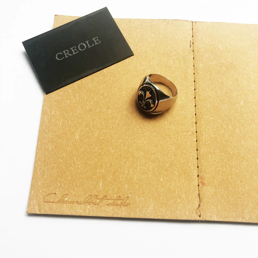 Кольцо с надписью Флёр де Лис серебро 925 пробы модные ювелирные изделия на удачу