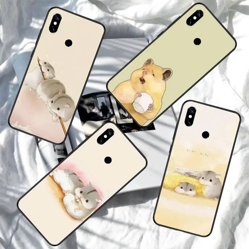 

Cute cartoon animal hamster art Phone Case For Xiaomi Redmi note 7 8 9 11 i t s 10 A poco f3 x3 pro lite funda shell coque cover