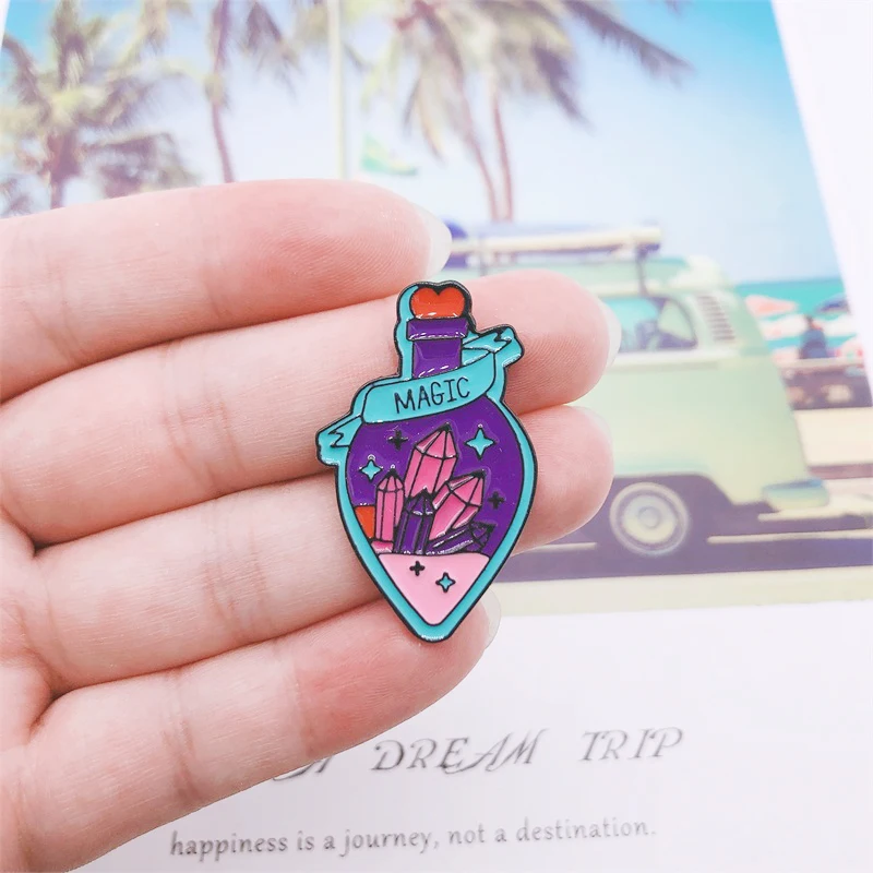 Креативная Волшебная бутылка в форме сердца карандаш звезда эмаль брошь значок