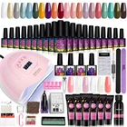 Набор инструментов для маникюра, акриловый гель набор гелей для ногтей, 80 Вт, с лампой для наращивания ногтей, с блестками, УФ-лампой, комплект гель-лаков для ногтей