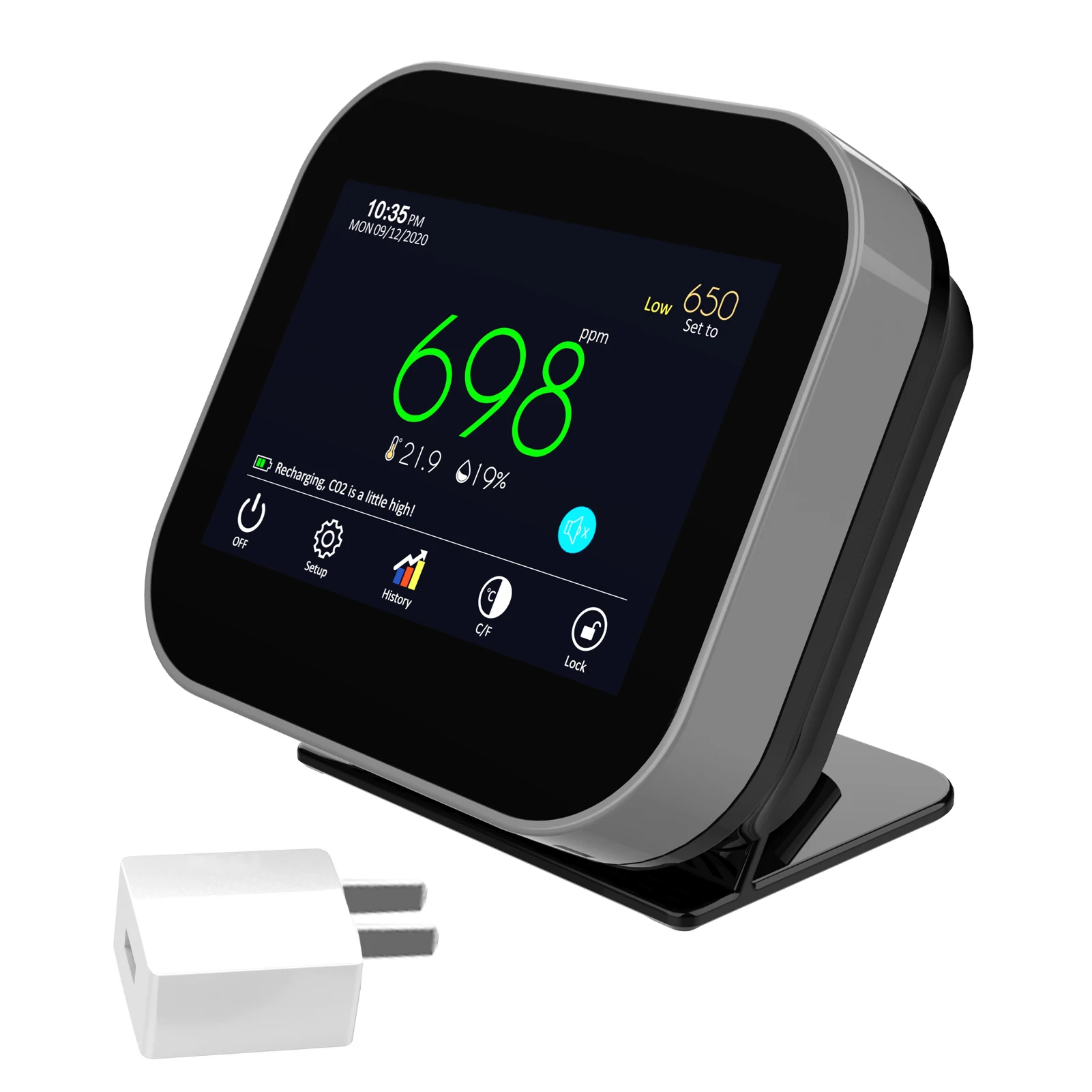 

USB Powered CO2 Concentration Detector Environmental Testing Instrument Carbon Dioxide Detector Air Quality Detection Instrument