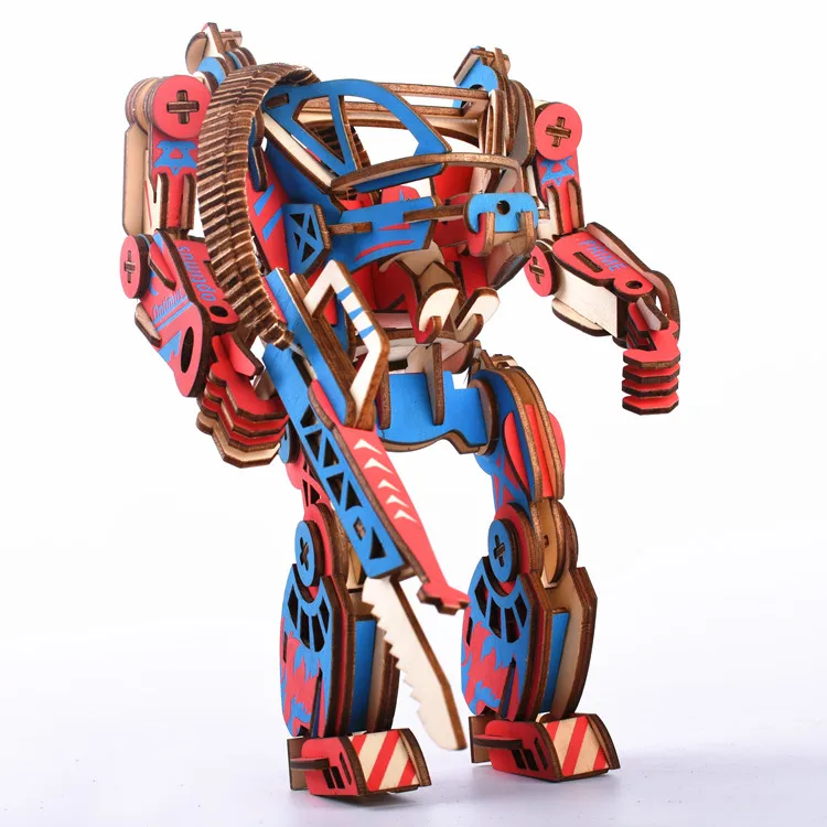 candice guo! wooden toy 3D puzzle DIY woodcraft assembly kit powersuit robot Mechanical armor boy birthday Christmas gift 1pc | Игрушки и
