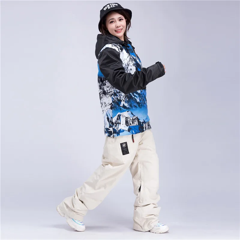 

Женский лыжный костюм парный плюс хлопковая толстовка двухслойная ветрозащитная Водонепроницаемая теплая Модная Лыжная техника для мужчи...