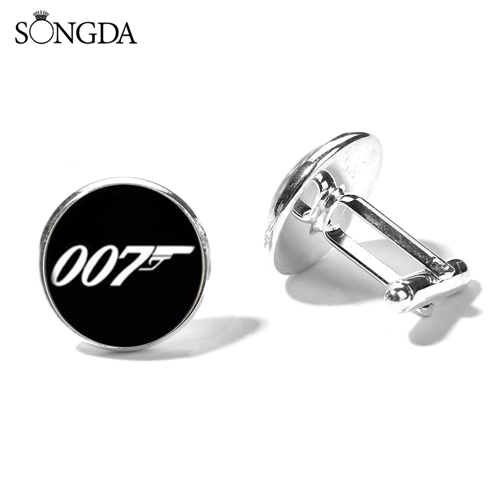 Запонки James Bond 007 мужские стеклянные запонки ручной работы в деловом и свадебном