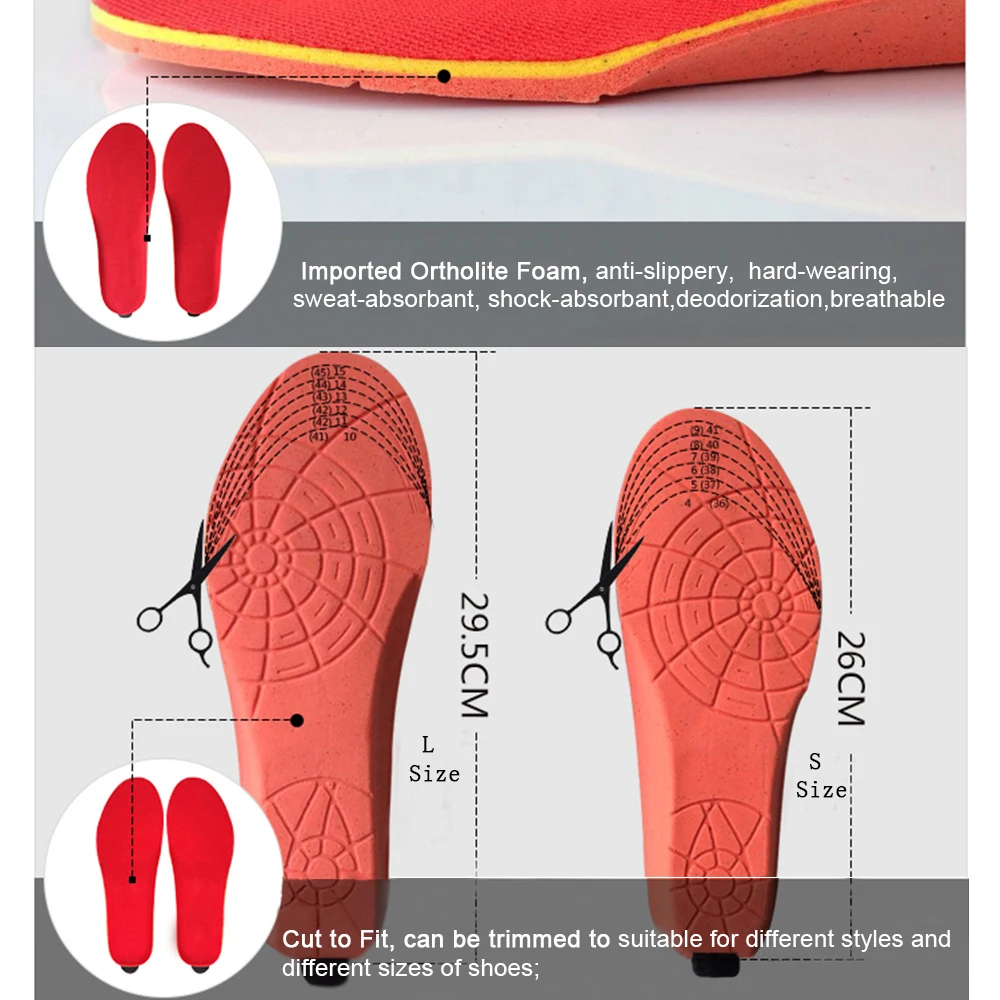 Unisex Sport Heating Insole Outdoor USB Charging Wireless Remote Control Electric Foot Warming Camping Hiking | Спорт и развлечения